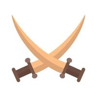 Two Swords Flat Multicolor Icon vector