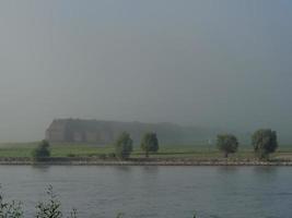 the Rhine river near Wesel in the morning photo