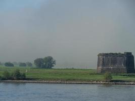 the Rhine river near Wesel in the morning photo