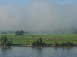 the Rhine river near Wesel in the morning photo