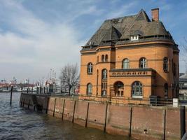 the city of Hamburg at the river elbe photo