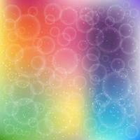 Rainbow bokeh. Colorful background with bubbles and sparkling particles. Design template for your projects. Vector illustration.