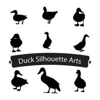 Silhouette of a Duck's Black Graphic Free Vector