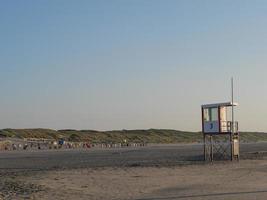 Sundown at the beach of Juist island photo