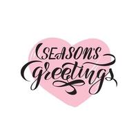 Inspirational handwritten brush lettering seasons greetings. Vector calligraphy illustration isolated on white background. Typography for banners, badges, postcard, tshirt, prints, posters.