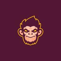 Monkey cartoon mascot logo vector