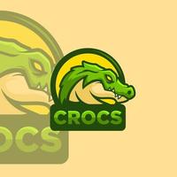 vector de logotipo de mascota de dibujos animados de cocodrilo