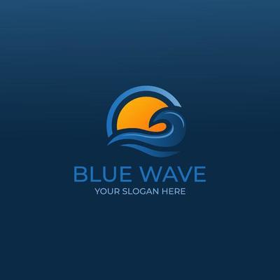 Blue wave modern logo gradient