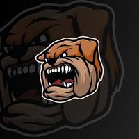 plantilla de logotipo de mascota de dibujos animados bulldog vector