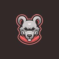 Mouse cartoon mascot logo vector template