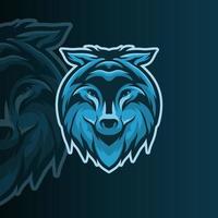 Wolf cartoon mascot logo template vector