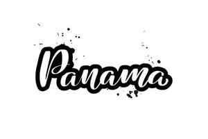 letras de pincel manuscritas inspiradas en panamá. ilustración de caligrafía vectorial aislada sobre fondo blanco. tipografía para pancartas, insignias, postales, camisetas, impresiones, carteles. vector