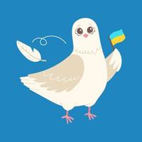 Dove of peace vector illustration, Russian-Ukranian conflict, no war in Ukraine