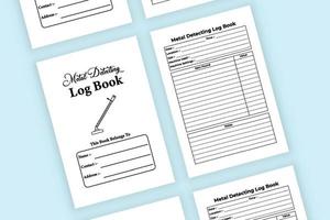 Metal detecting logbook interior. Metal detecting location recorder and item information tracker template. Interior of a logbook. Digging location and work experience checker interior. vector