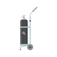 Oxygen cylinder medical equipment with stretcher vector illustration, oxygen tank, cylinder, oxygen, O2, Medical equipment, Hospital, doctor.