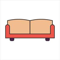 sofá aislado en fondo blanco, icono de muebles en un fondo blanco, muebles de sofá aislados vector