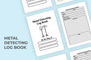 Metal detecting info tracker interior. Metal detector experience and location information recorder journal template. Interior of a notebook. Daily digging work activity tracker interior. vector