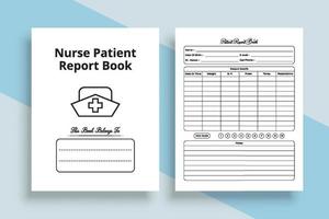 Nurse medical report notebook interior. Patient medical report and health condition checker interior. Interior of a log book. Nurse report tracker and patient medication journal template. vector