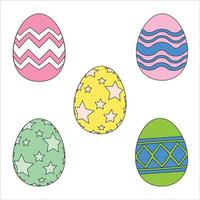 Colourful Easter Egg Design Vector Set, Colorful Easter Egg Design Vector Set