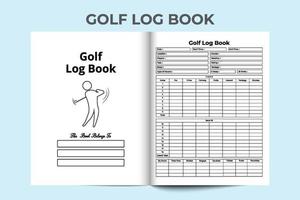 Golf journal interior. Golf game score information recorder and weather checker template. Interior of a logbook. Golf cart location info checker and total score calculator log book interior. vector