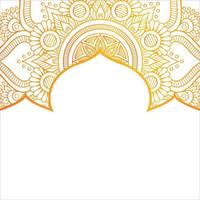 Arabic gold pattern, golden mosque door with Islamic pattern for Ramadan Kareem, Eid Al Adha greeting design minimalist style with Arabic calligraphy on white background vector