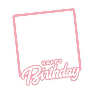 Happy Birthday Pink frame, Happiness, Happy Birthday Text Effect, Birthday Vector Illustration on White Background, Party Frame, Pink Shade, Pink Frame.