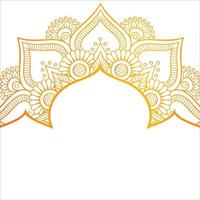 Arabic gold pattern, golden mosque door with Islamic pattern for Ramadan Kareem, Eid Al Adha greeting design minimalist style with Arabic calligraphy on white background vector