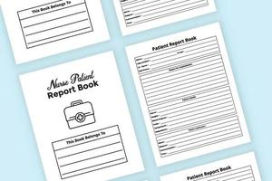 Nurse report notebook interior. Doctor and medical essentials notebook template. Interior of a journal. Nurse daily patient report checker and medicine tracker interior. vector