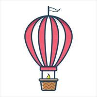 colorful silhouette of hot air balloon without contour and shading vector illustration, carnival balloon air flying