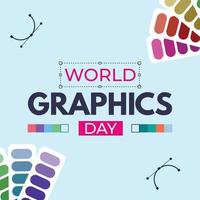 World Graphics Day Text effect with Multi-colour shade, Standard vector design for Graphics Day with colourful elements in a white background.