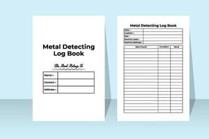Metal detecting notebook interior. Antique item digging information and location tracker template. Interior of a journal. Metal detecting work activity and experience tracker interior. vector