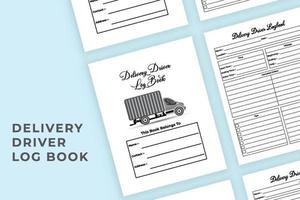 Delivery driver info tracker interior. Driver daily activities and mileage information tracker template. Interior of a notebook. Customer record checker and shopping info notebook template. vector