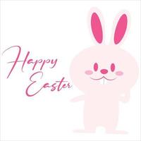 New Happy Easter Template, Easter Bunny Illustration, Happy Easter Pink Font Design, Easter Bunny Happy Easter Vector, Illustration of Happy Easter with intricate calligraphy, New Easter Bunny Design. vector