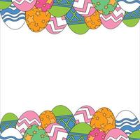 Happy Easter Eggs in a white background, Beautiful Multi-colour Easter Eggs, Happy Easter Day, Multi-colour Eggs. vector