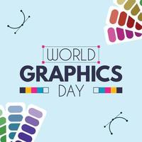 hermoso diseño del día mundial de los gráficos para el día mundial de los gráficos con sombra multicolor para un diseño de tarjeta o afiche. efecto de texto colorido, ilustración estándar en un día especial para gráficos vector