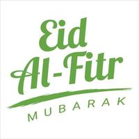 Eid Al-Fitr Mubarak green text effect on white background, Muslim Festival Eid Al-Fitr beautiful Text effect, Eid Al-Fitr, Green, White, Moon. vector