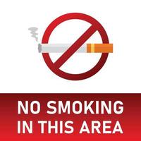No smoking vector template design with white text effect and cigarette on a white background. no smoking area pictogram sign vector illustration.