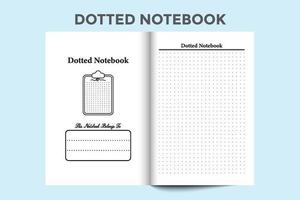 Dotted notebook interior. Simple dotted notebook template for artists or rough sketches. Interior of a journal. Dotted sketch logbook for designer interior journal template. vector