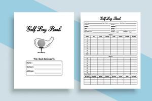Golf log book interior. Golf game score tracker and cart information checker template. Interior of a notebook. Golf total score calculator and location info recorder notebook interior. vector
