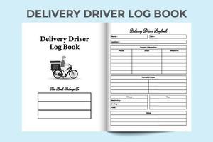 Delivery driver log book interior. Online shopping delivery tracker and customer information notebook template. Interior of a notebook. Driver regular mileage tracker and order record notebook. vector