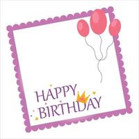 Birthday Elements, Happiness, Happy Birthday Vector Illustration on White Background, Party Frame, Birthday Balloons, Party Elements, Party Banner, Happy Birthday Text Effect. Birthday Cakes, Crown.