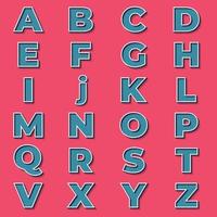Retro font text effect, 3d text effect with all the alphabets vector