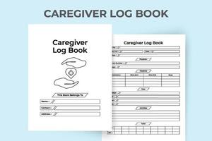 Caregiver notebook interior template. Physician daily routine and patient information tracker template. Interior of a logbook. Caretaker doctor's daily routine and patient meal tracker interior. vector