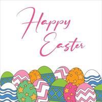 Happy Easter Template, Happy Easter Illustration, Happy Easter Pink Font Design, Easter Egg Happy Easter Vector Background, Illustration of Happy Easter with intricate writing, Happy Easter Design.