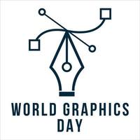 World Graphics Day text effect with Black and White shade for a card or poster design. Black and White text effect, Standard illustration on a special day for Graphics with Normal Text. vector