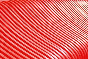 Red wooden slats. Abstract pattern with curved lines. Part of a bench, an element of building decoration. photo