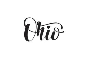 Inspirational handwritten brush lettering Ohio. Vector calligraphy illustration isolated on white background. Typography for banners, badges, postcard, tshirt, prints, posters.