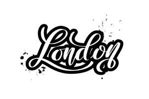 pincel inspirador escrito a mano con letras de londres. ilustración de caligrafía vectorial aislada sobre fondo blanco. tipografía para pancartas, insignias, postales, camisetas, impresiones, carteles. vector