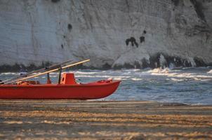rescue boat on the beach photo