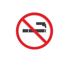 logotipo de no fumar. icono de signo prohibido. estilo de diseño plano. ilustración vectorial vector